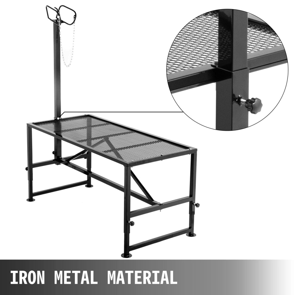 Supporto per rifilatura 51x23 pollici, telaio in ferro nero, a testa dritta, regolabile, con anello nasale, per capre e pecore