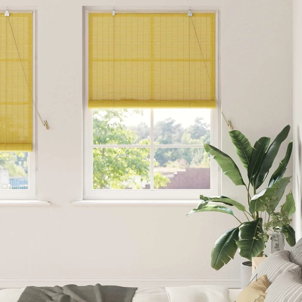 Tenda a rullo Giallo 100 x 220 cm Bambù 42006869