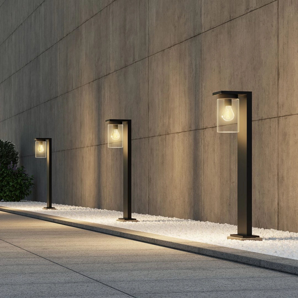 Paletto luce esterno ARDILA nero E27 65cm alluminio Trio