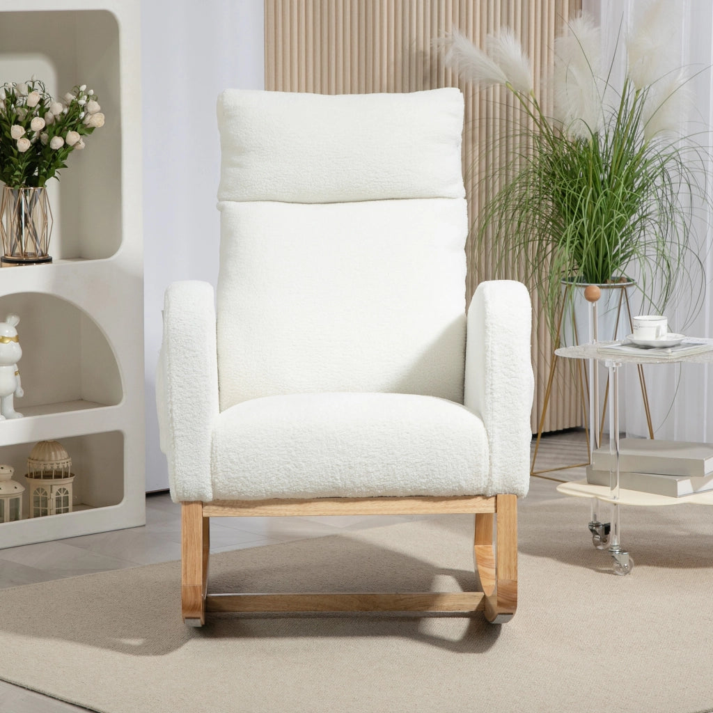 Poltrona Relax Dondolo ¨C Minimal ¨C Tessuto Cremewei? 100x80x100