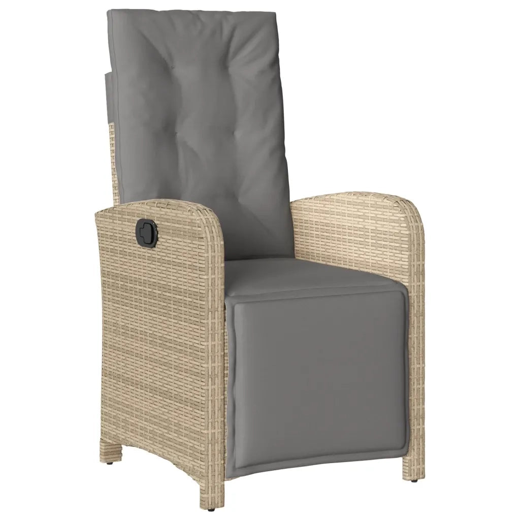 Set da Pranzo da Giardino 9 pz con Cuscini Beige in Polyrattan 3212511