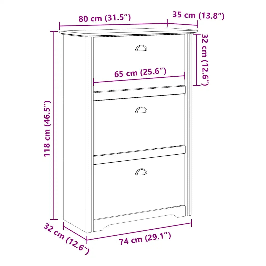 Scarpiera | Mobile per scarpe BODO Bianca 80x35x118 cm