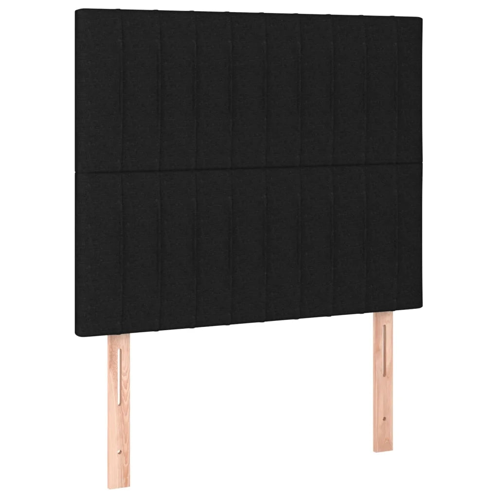 Letto a Molle con Materasso e LED Nero 90x190 cm in Tessuto