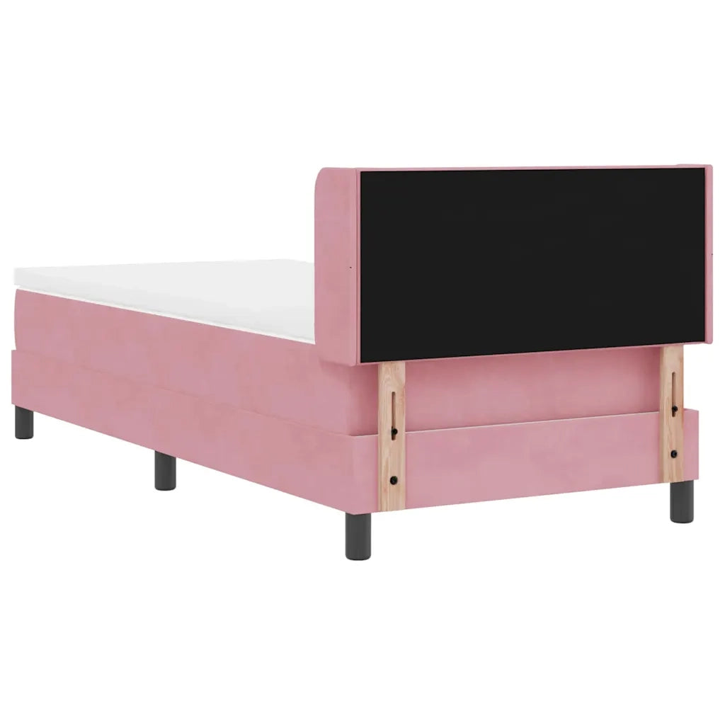 Letto a molle con testiera Rosa 200 x 100 cm Velluto 3341515