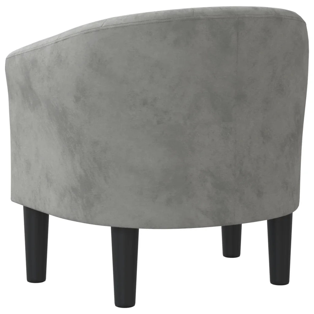 Poltrona Cabriolet Grigio Chiaro in Velluto 356469