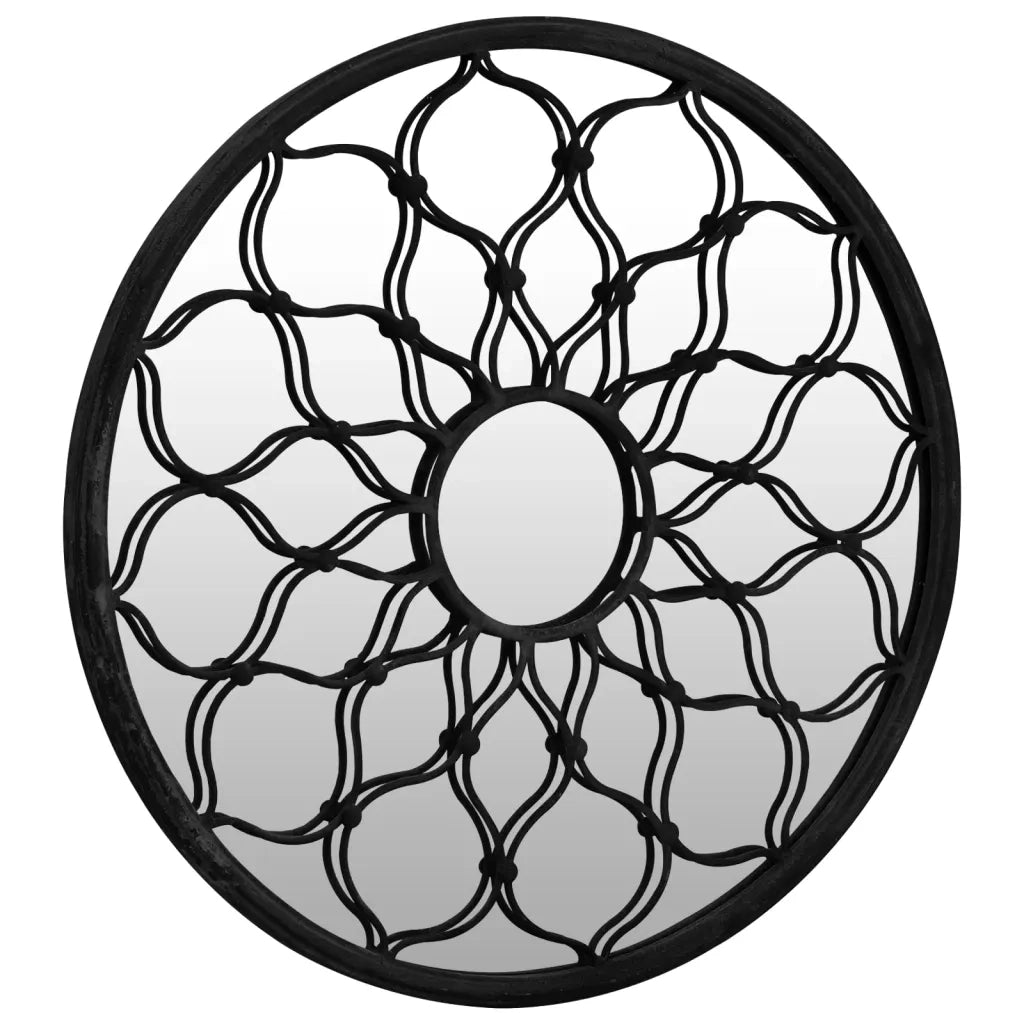 Specchio-Specchio DecorativoNero 60x3 cm Rotondo in Ferro per Uso Interno