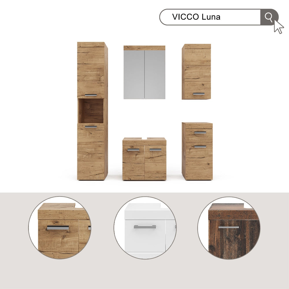 Mobiletto bagno Luna Bianco 37 x 79 cm Vicco