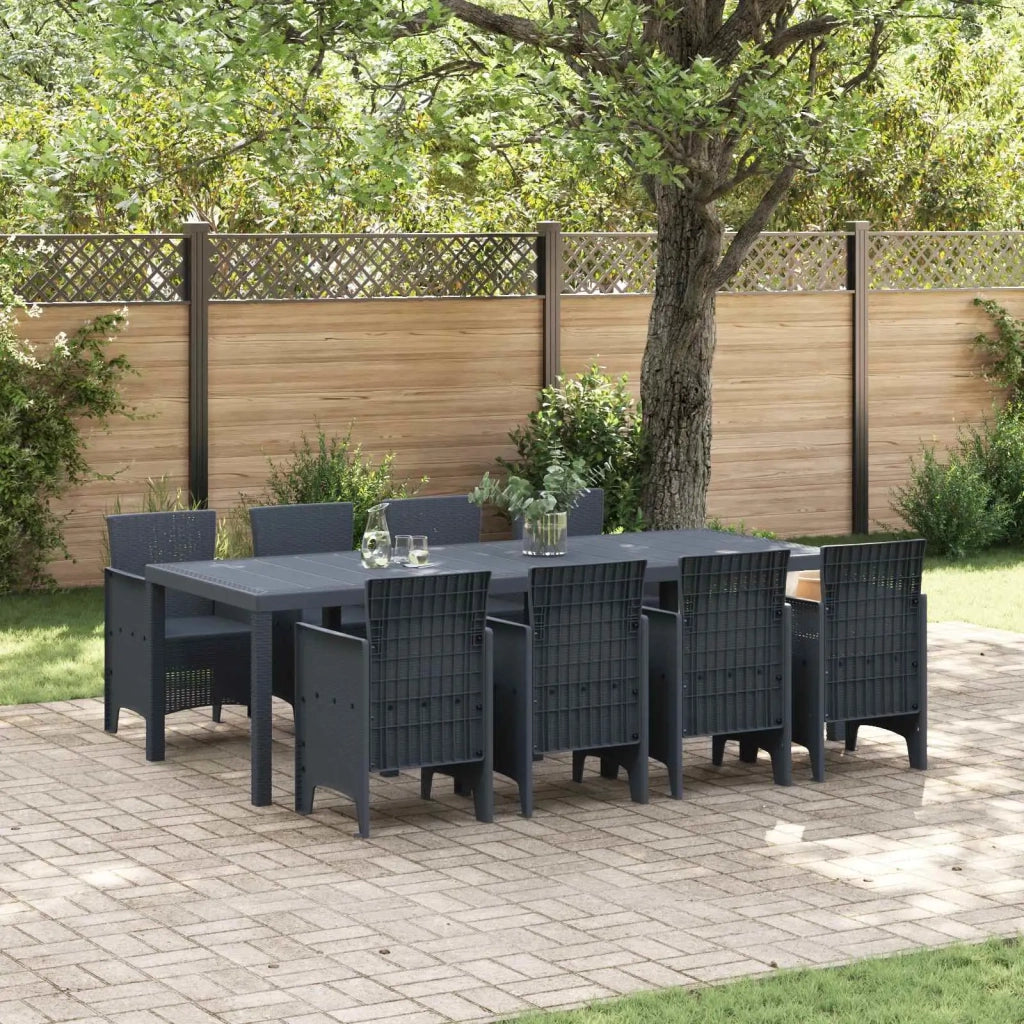 Set da Pranzo per Giardino 9 pcs Antracite Polipropilene 3378732