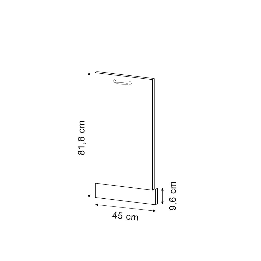 Pannello frontale della lavastoviglie R-Line Calcestruzzo/Rovere dorato 45 cm, PL Rovere Vicco