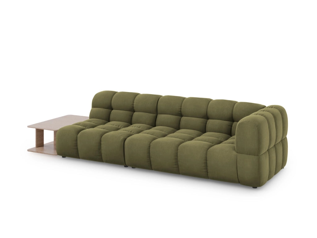 Cosmopolitan Design - Divano modulare sinistro "Sky" 4 posti in velluto verde chiaro 