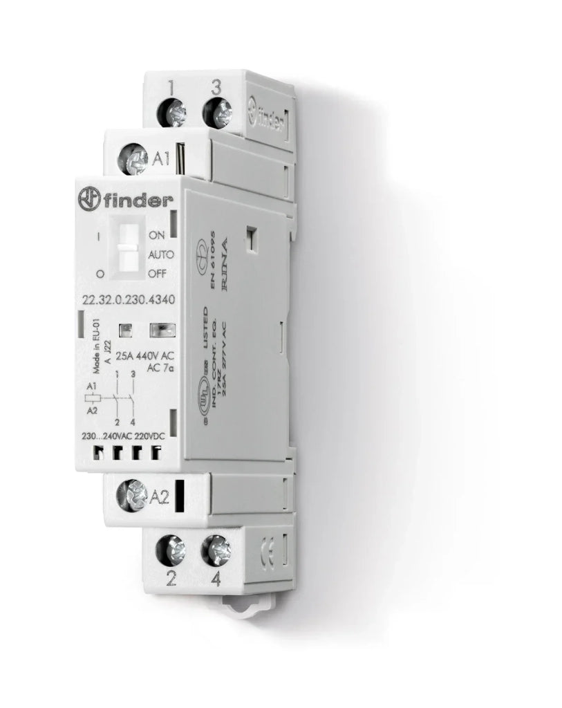 Contattore Finder 25A 2NO 24VAC/DC 1 Modulo 223200244340