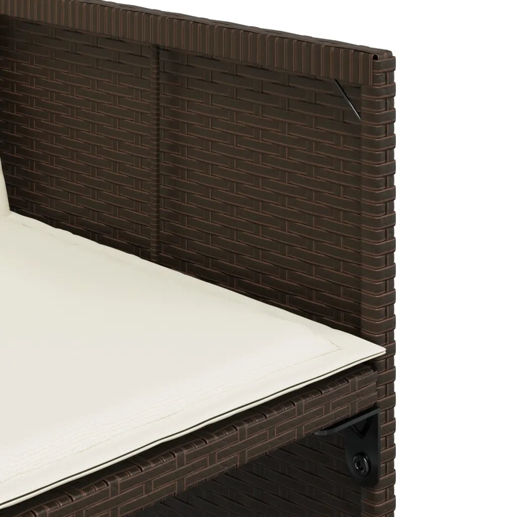 Set da Pranzo da Giardino 13pz con Cuscini Marrone Polyrattan 3277892