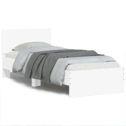 Giroletto con Testiera e LED Bianco 90x190 cm 838834