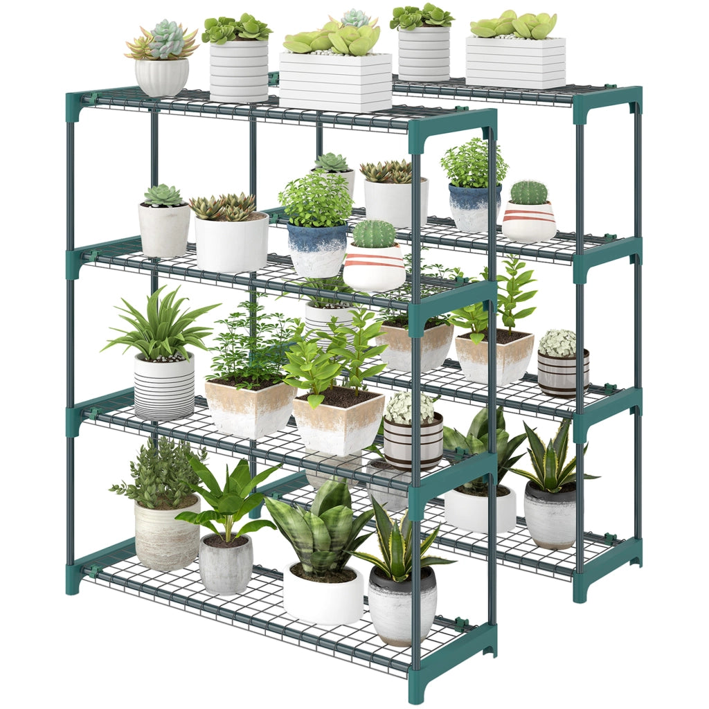 Set 2 Supporti Piante 4 Livelli ¨C Minimal ¨C Verde Metallo