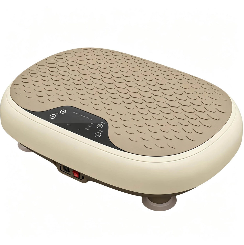 Piattaforma vibrante ULEVR 150 W con 20 velocit¨¤, 3 programmi, display LED e telecomando, beige