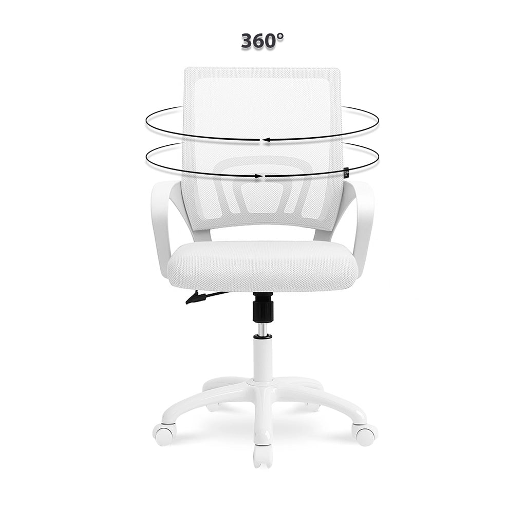 Sedia da ufficio ergonomica girevole bianca - Happy - SU08HAPP