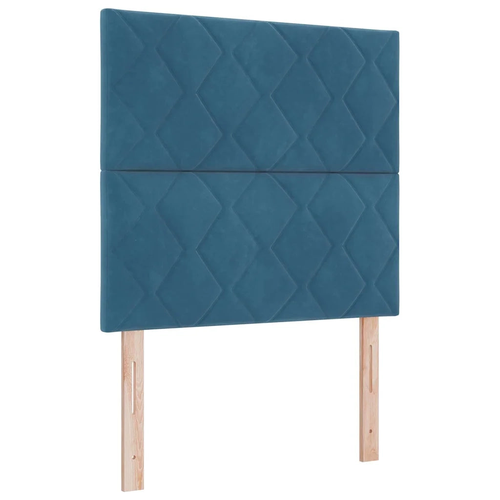 Letto a Sorgente LED Blu Scuro 120 x 190 cm Velluto 3343368