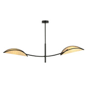Emibig plafoniera Lotus 2 luci E14 nero rattan 103cm