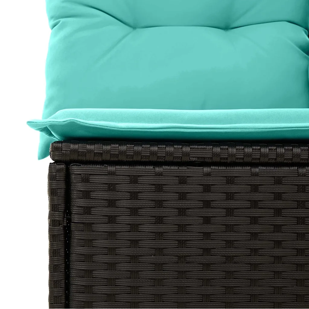 Set di divani 7 pcs Nero e Blu polyrattan 3346286