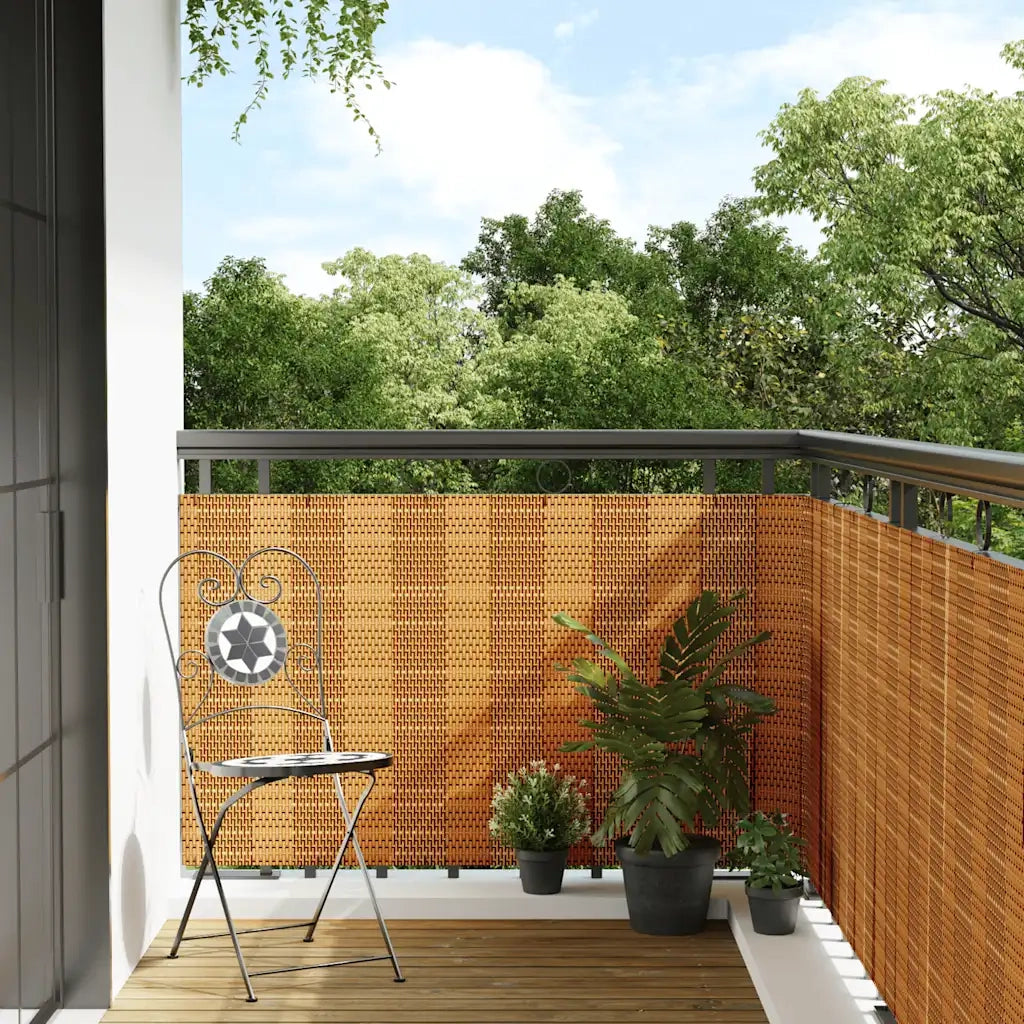 Paravento da Balcone Marrone Chiaro 1000x90 cm in Polyrattan 156278