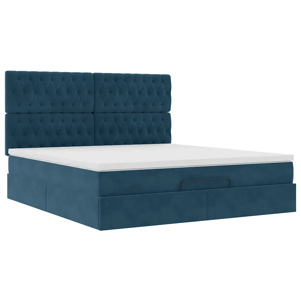 Struttura Letto Pouf con Materassi 180x200 cm Velluto 3313563