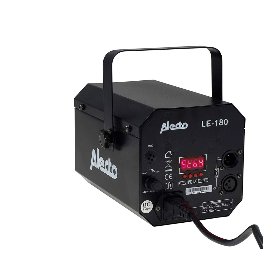 Proiettore Disco LED DMX con Modalità Musicale ed Effetti Strobo Nero Alecto
