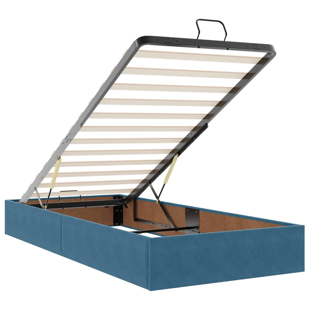 Letto Ottomano con Materasso e LED Blu scuro 200 x 200 cm 3458488