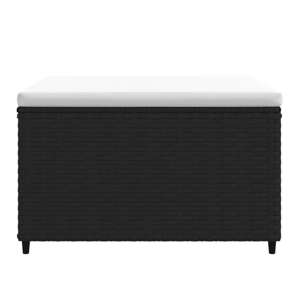 Poggiapiedi da Giardino con Cuscini in Polyrattan Nero 319741