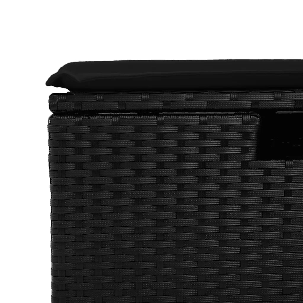 Set Divani da Giardino con Cuscini 7pz Nero Polyrattan 3327170