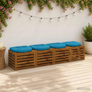 Cuscini per Sedia in 4 Pezzi 4 pz 100% Poliestere Azzurro 945331