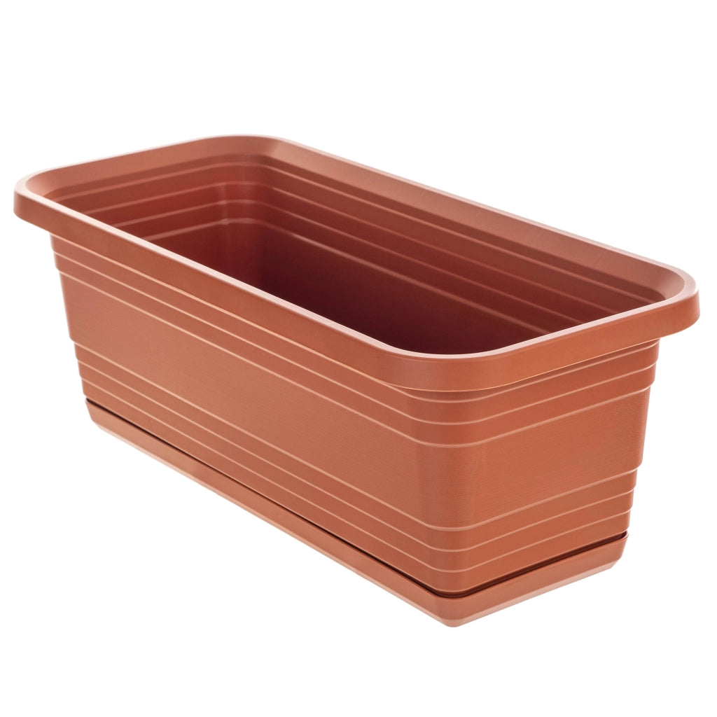 Vaso da fiori per balcone KADAX, 40 cm + sottovaso rosso mattone