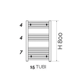 TERMOARREDO LINEA KALURA DIRITTO H 800- Cromo  Int. 550 - L 600- ATON- pezzi 1