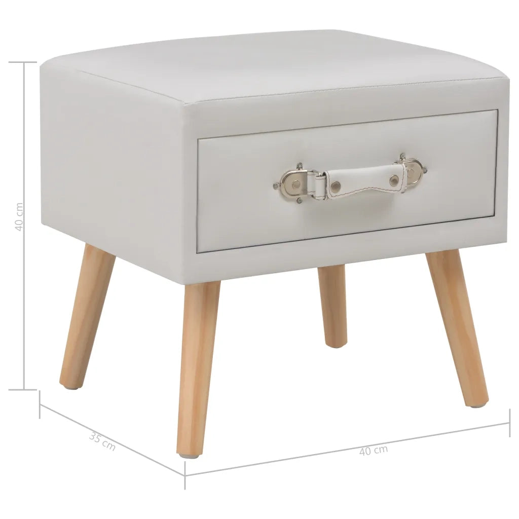 Comodini Bianchi 2 pz 40x35x40 cm in Similpelle 276380