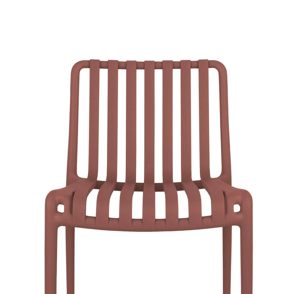Sedia da esterno Iside in plastica resistente, comfort premium rosso mattone