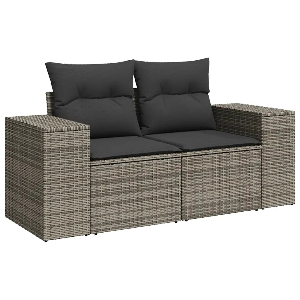 Set Divano da Giardino 6 pz con Cuscini Grigio in Polyrattan 3327930