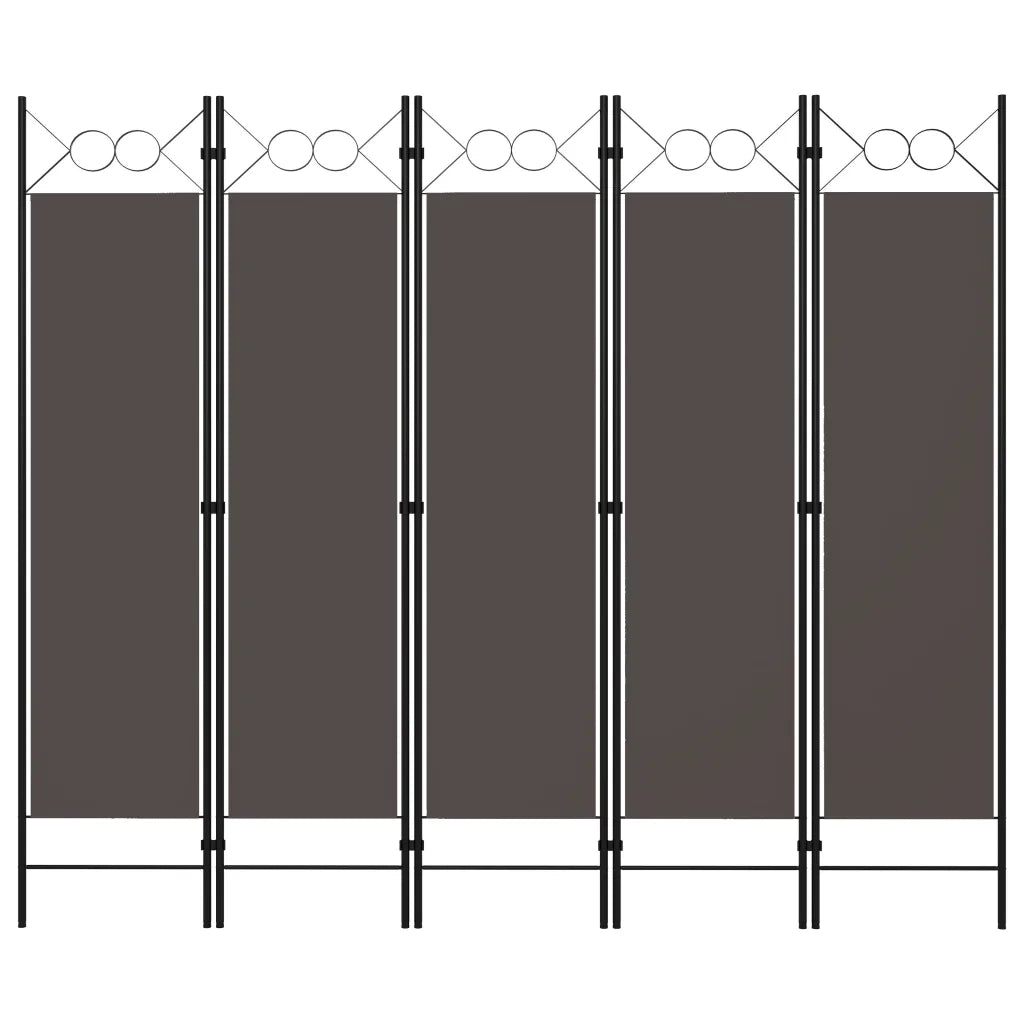Paravento a 5 Pannelli Antracite 200x180 cm 320709