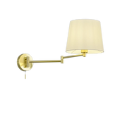 Applique Parete Interno Doppio Snodo Ottone Paralume Bianco Lyon GD Trio