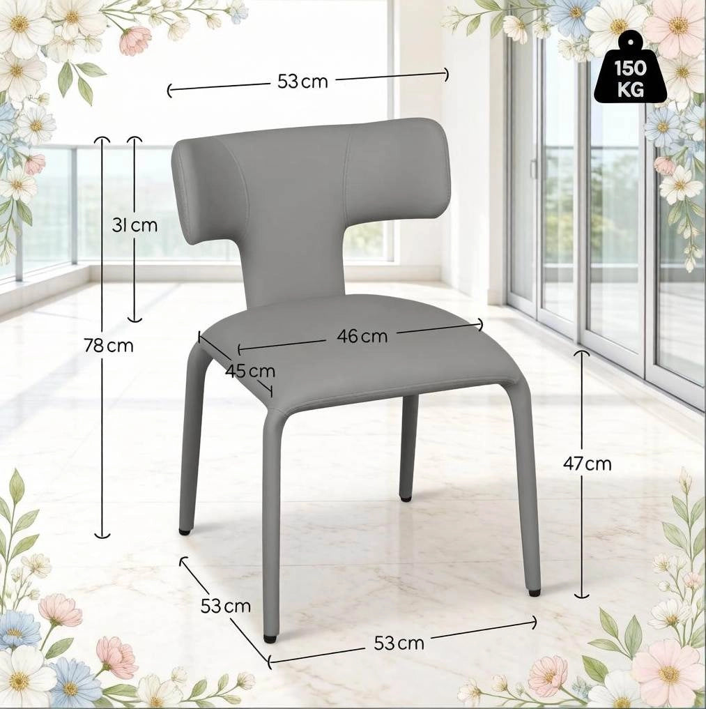 SEDIA Set da 2 pezzi 53x53x78 cm Similpelle Grigia con rotelle
