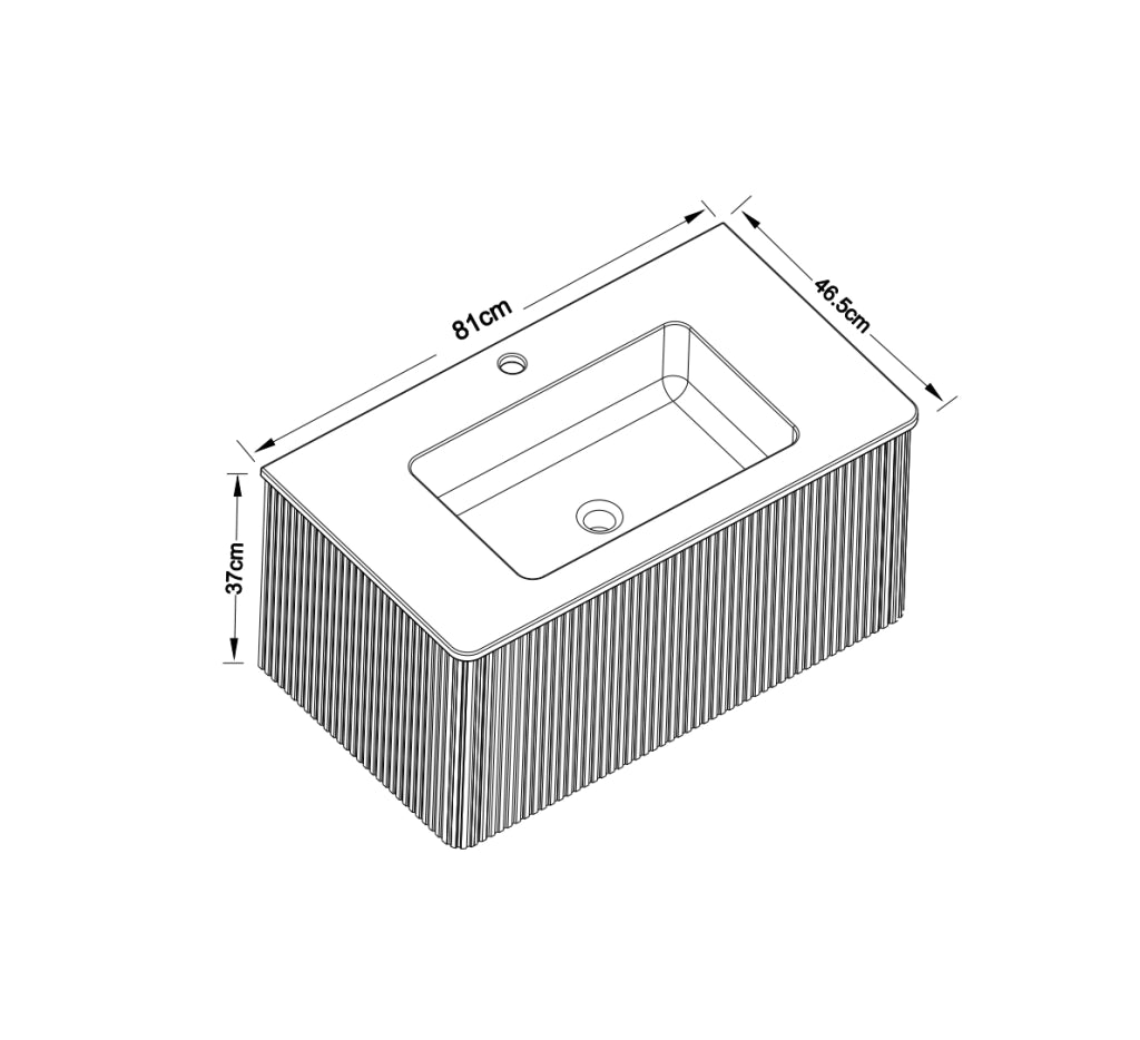 Mobile bagno con lavabo 93,5x55x47 cm in MDF, compensato e solid surface bianco