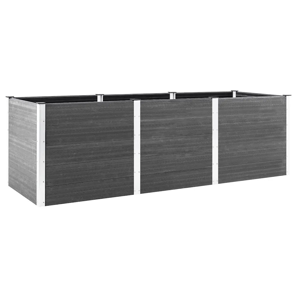 Set di 1 piattaforma rialzata da giardino 300 x 100 x 91 cm per uso esterno resistente alle intemperie design moderno in WPC grigio 02_0046556