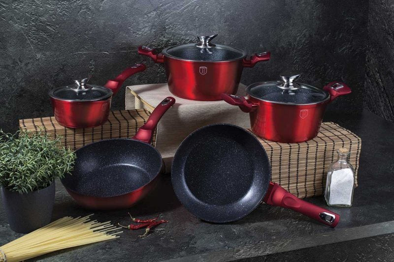 Berlinger haus BH-6162 Set di pentole in granito bordeaux 17 pezzi