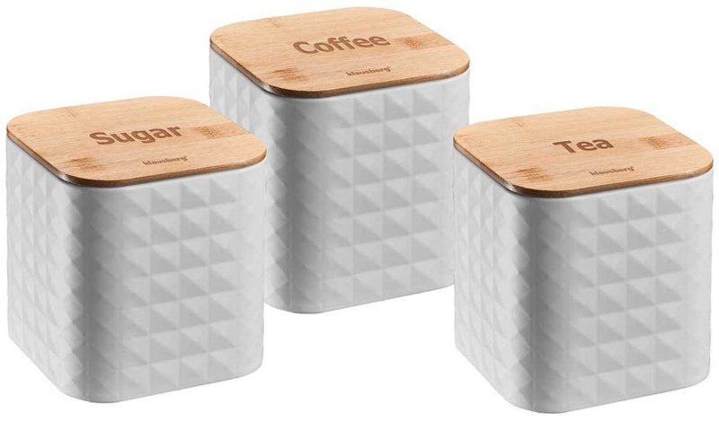 Klausberg KB-7485 Set di contenitori da cucina con coperchio in bambù