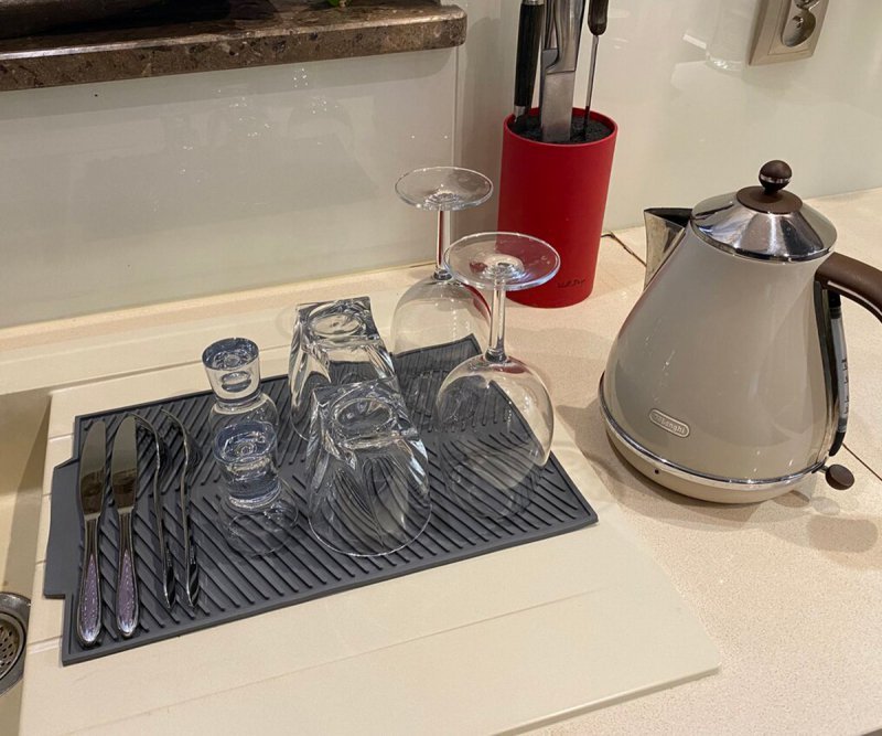 Brunbeste 3088 Tappetino scolapiatti in silicone 39x25cm Grigio
