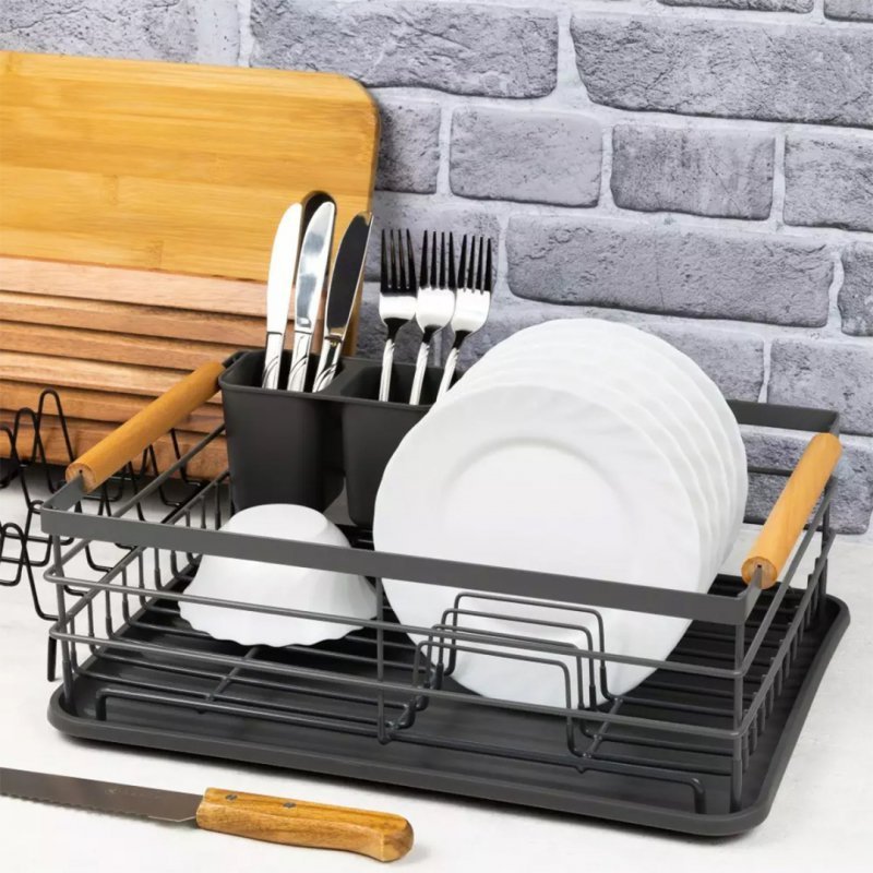 Kinghoff KH-1729 Elegante scolapiatti con portaposate rimovibile