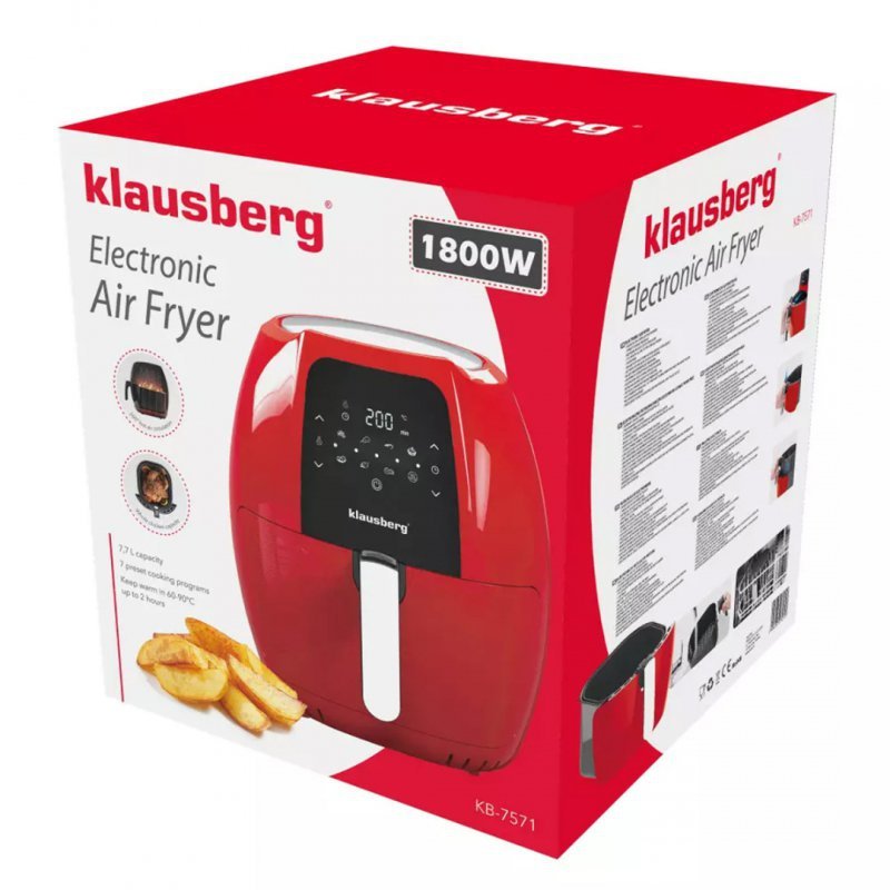 Friggitrice ad aria Klausberg KB-7571 da 1800 W con capacità di 7,7 l e touchscreen