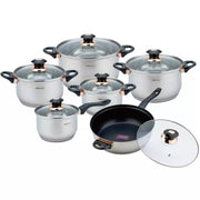 Set di pentole in acciaio inossidabile Kinghoff KH-1767 da 12 pezzi