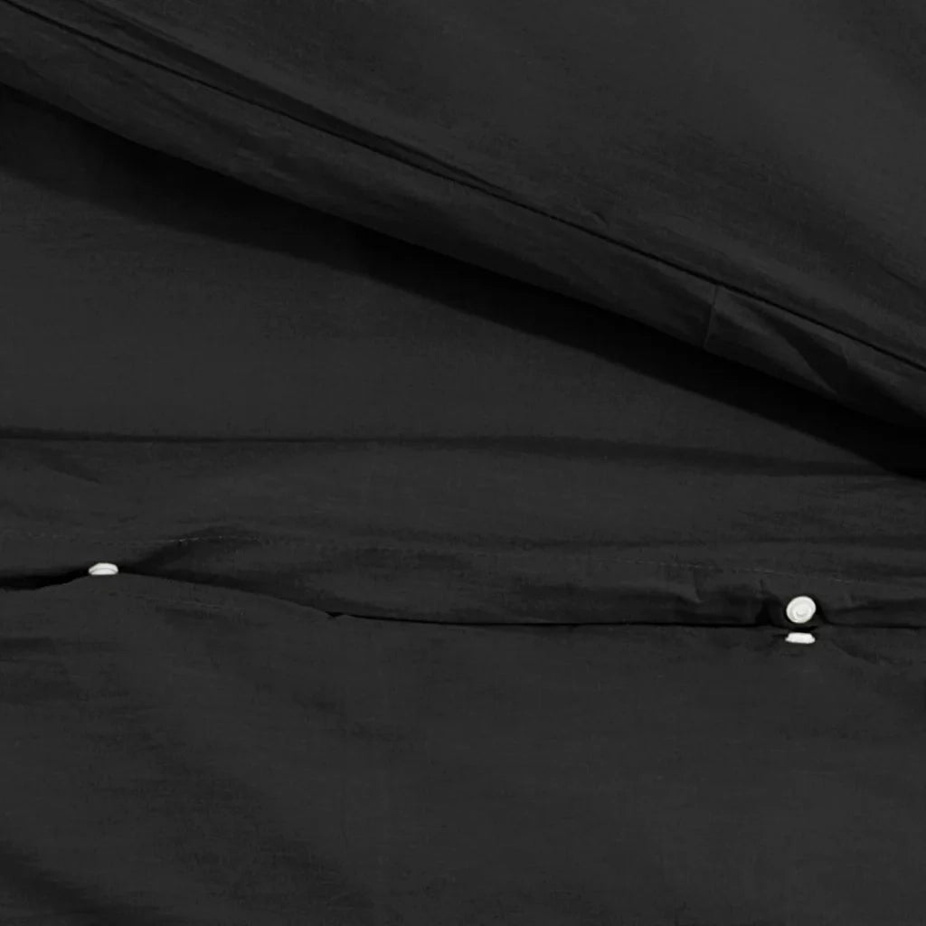 Set Copripiumino Nero 140x200 cm in Microfibra Leggera 135969