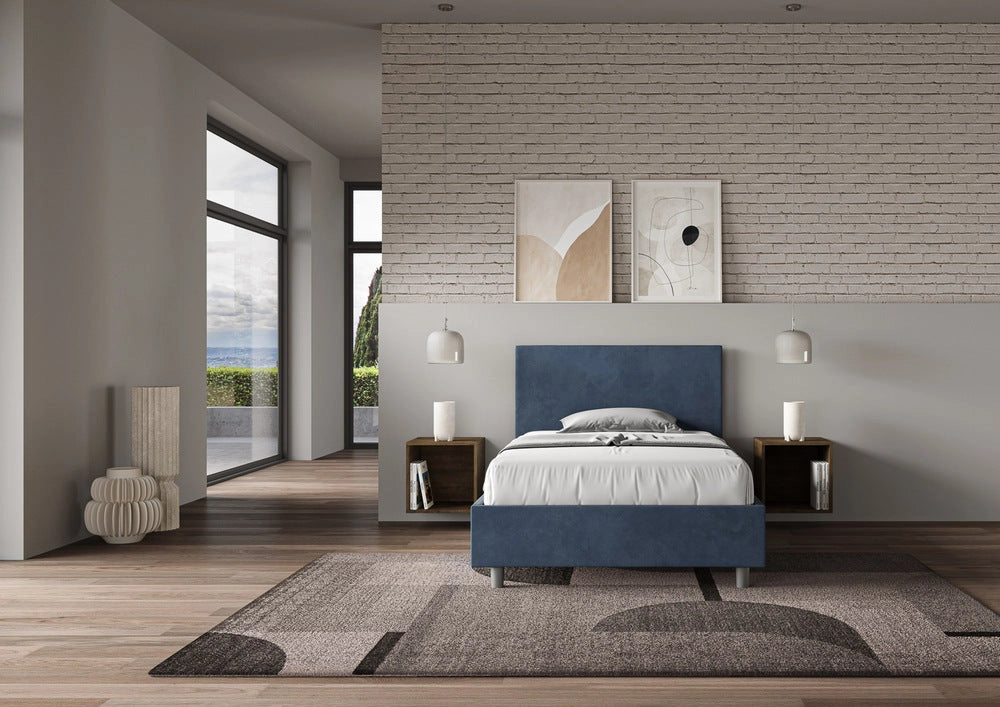 Letto 1 Piazza e Mezzo 110x210 cm Senza Rete Adele Blu