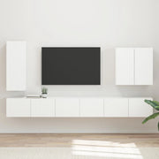 Set di Mobiletto da TV a Parete Montaggio a parete 6 pcs Bianco 3408943