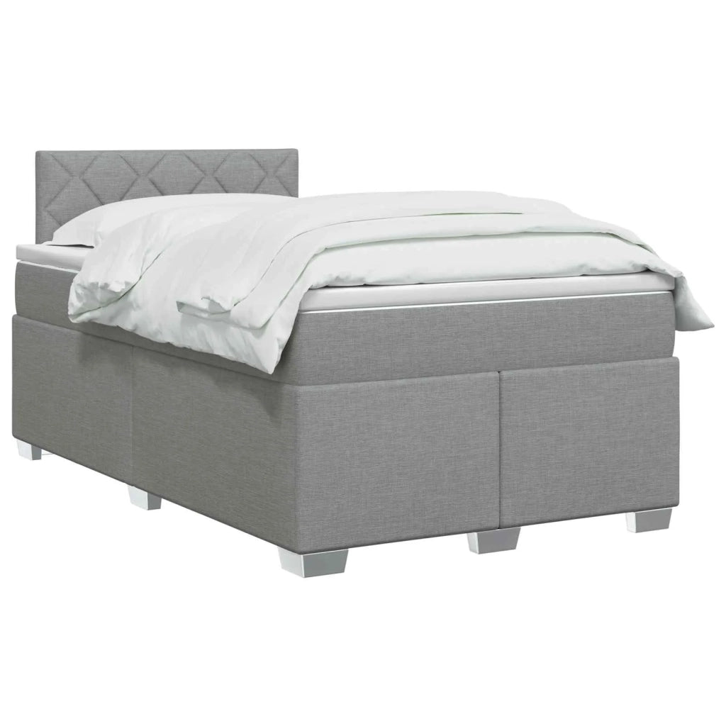 Letto con Box Spring, Materasso e LED Grigio Chiaro Tessuto 3451903